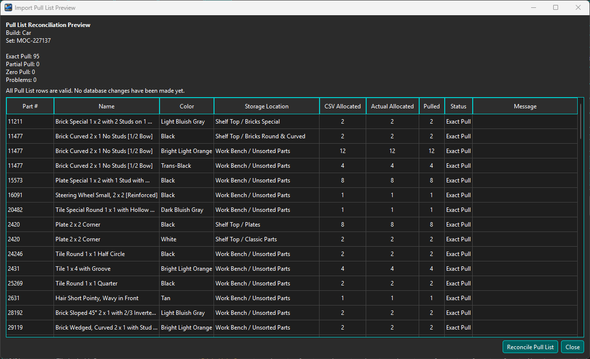 Import pulled Build parts