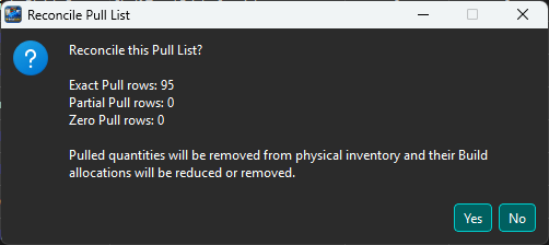 Build pull reconciliation