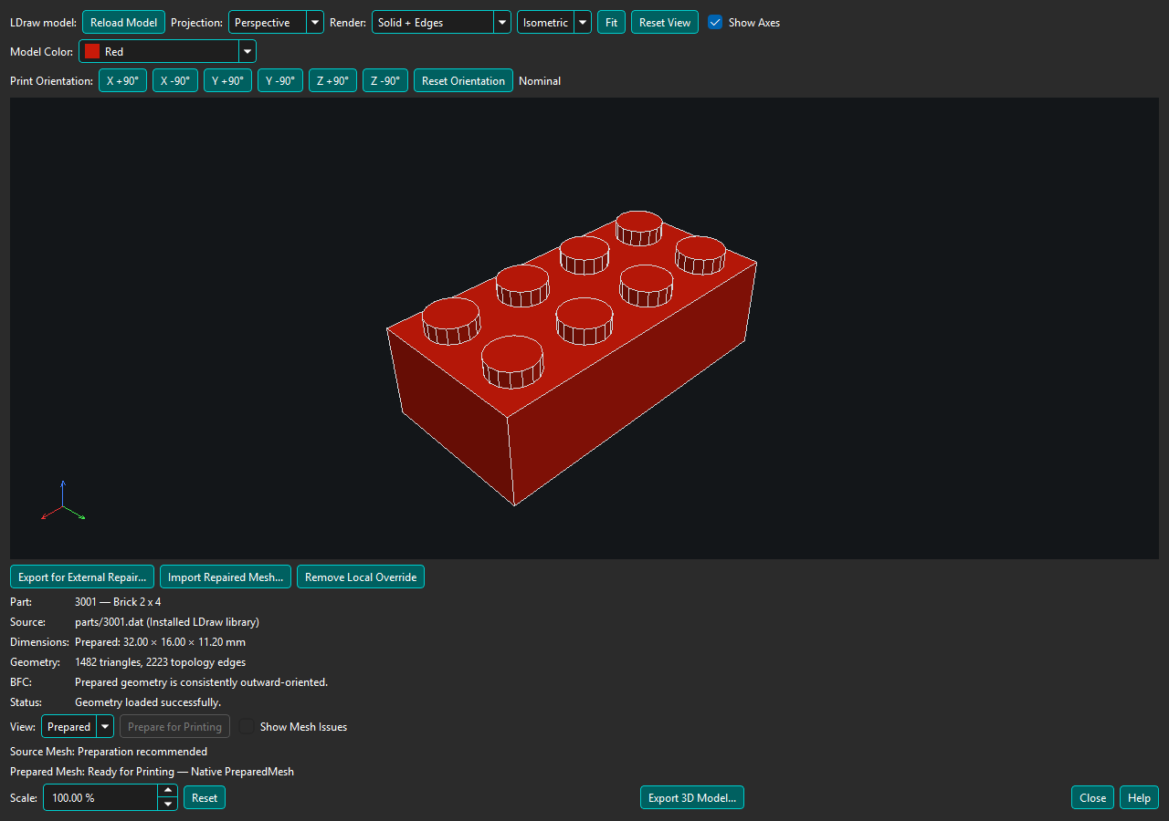 3001 reaches Ready for Printing using native PreparedMesh