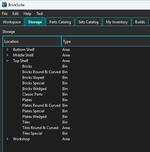 BrickSuite Storage hierarchy