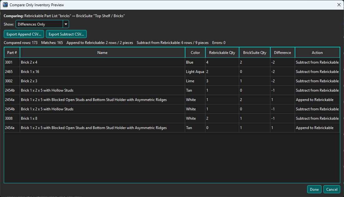 Compare Only Inventory Preview