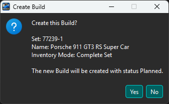 Create a BrickSuite Build from a Set