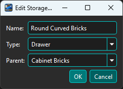 Edit Storage Location dialog